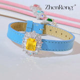 Square Emerald Zircon Wristband Bracelet