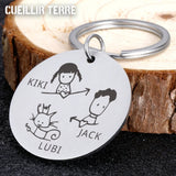 Family Love Keychain Personalized Gift Engraved For Parents Children