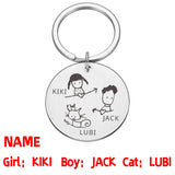 Family Love Keychain Personalized Gift Engraved For Parents Children