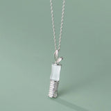 925 Silver Chalcedony Diamond Pendant Romantic Love Jewelry Gift