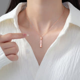 925 Silver Chalcedony Diamond Pendant Romantic Love Jewelry Gift
