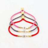 A-Z Initial Letter Bracelet Women Adjustable Rope Charm Bracelet