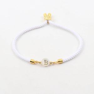 A-Z Initial Letter Bracelet Women Adjustable Rope Charm Bracelet