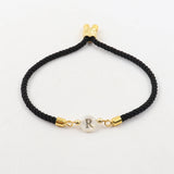 A-Z Initial Letter Bracelet Women Adjustable Rope Charm Bracelet