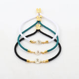 A-Z Initial Letter Bracelet Women Adjustable Rope Charm Bracelet