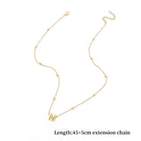 A-Z Initials Letter Necklace Stainless Steel Bead Chain Jewelry