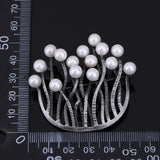 Coral Brooch Zinc Alloy & Pearl Scarf Buckle for Women Party