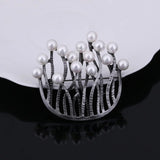 Coral Brooch Zinc Alloy & Pearl Scarf Buckle for Women Party