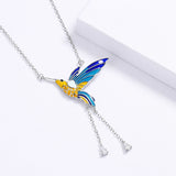Bird Pendant Necklace Epoxy Tassel Long Necklace Enamel Women's Sweater Chain