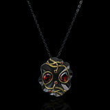 Retro Red Zircon Pendant Necklace Irregular Shape Women's Party Gift