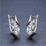 Classic Silver Spinel Hoop Earrings for Women