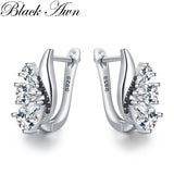 Classic Silver Spinel Hoop Earrings for Women