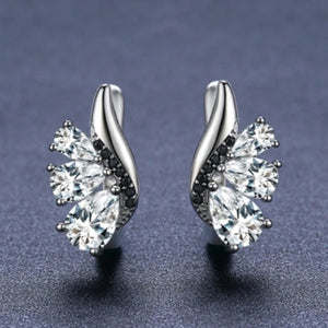 Classic Silver Spinel Hoop Earrings for Women