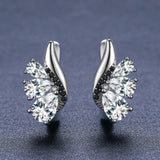 Classic Silver Spinel Hoop Earrings for Women