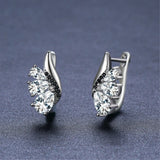 Classic Silver Spinel Hoop Earrings for Women