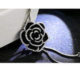 Rose Sweater Chain Crystal Austrian 2 Colors Retro Flowers Necklace