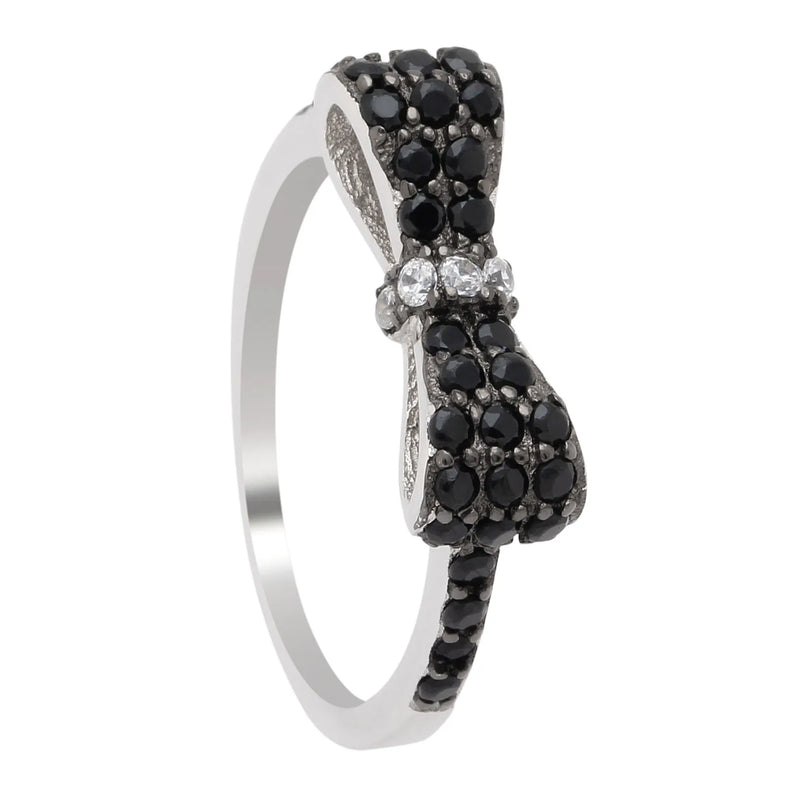 Bow Explosion Ring CZ Wedding Engagement Jewelry Ladies Gift