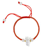 Chinese Zodiac Jade Weaven Rope Hand Chain Amulet Jewelry