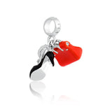 Butterfly Love Kiss Wine DIY Pendant Bead Charm Silver 925 Bracelet