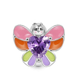 Butterfly Love Kiss Wine DIY Pendant Bead Charm Silver 925 Bracelet