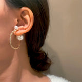 Elegant Pearl Rhinestone Earrings Wedding Jewelry