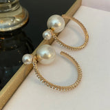 Elegant Pearl Rhinestone Earrings Wedding Jewelry