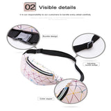 Colorful Geometric Laser Waist Bag Bright Leather Single Shoulder Messenger Bag