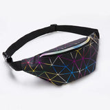 Colorful Geometric Laser Waist Bag Bright Leather Single Shoulder Messenger Bag