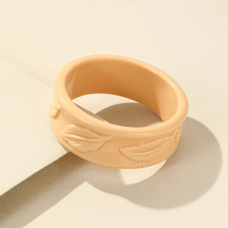 Colorful Resin Bracelet for Women Wide Charm Bangle Retro Hand Party Jewelry