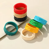 Colorful Resin Bracelet for Women Wide Charm Bangle Retro Hand Party Jewelry
