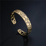 Geometric Pattern CZ Bangles for Women Open Bangle Gift