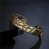 Geometric Pattern CZ Bangles for Women Open Bangle Gift