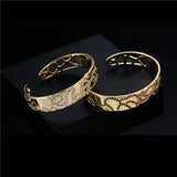 Geometric Pattern CZ Bangles for Women Open Bangle Gift