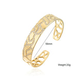 Geometric Pattern CZ Bangles for Women Open Bangle Gift