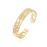 Geometric Pattern CZ Bangles for Women Open Bangle Gift
