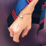 Leopard Charm Bracelet Bling Cz Square Circle Delicate Jewelry