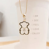 Tiny Bear Necklace for Women 14k Plated Pendant Jewelry