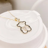 Tiny Bear Necklace for Women 14k Plated Pendant Jewelry