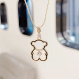 Tiny Bear Necklace for Women 14k Plated Pendant Jewelry