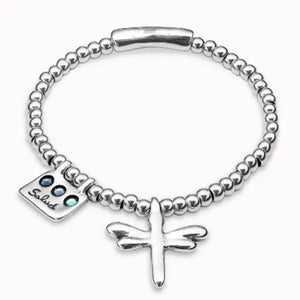925 Silver Tricolor Gem Dragonfly Bracelet Romantic Jewelry