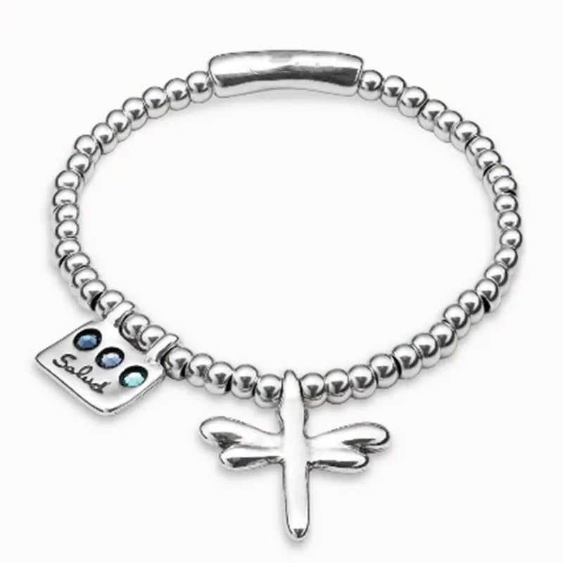 925 Silver Tricolor Gem Dragonfly Bracelet Romantic Jewelry