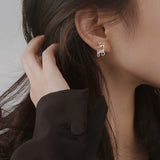 Elk Snowflakes 925 Silver Earrings Christmas Party E6616S