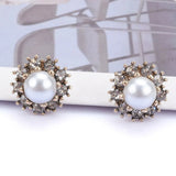 Faux Pearl Crystal Statement Large Collar Choker Necklace Women