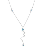 925 Sterling Silver Evil Eye Charm Lariat Chain Necklaces