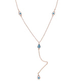 925 Sterling Silver Evil Eye Charm Lariat Chain Necklaces