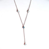 925 Sterling Silver Evil Eye Charm Lariat Chain Necklaces