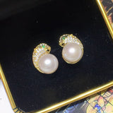 Freshwater Pearl 925 Silver Jewelry Sets Leopard Ring Earring Necklace