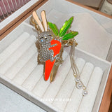 Metal Water Drop Women Hair Rabbit Radish Pearl Tassel Shark Clip