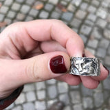Gothic Metal Thin Nail Bling Rings for Women Girls / Silver