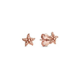 S925 Silver Delicate Rose Starfish Stud Earrings Pendant Jewelry